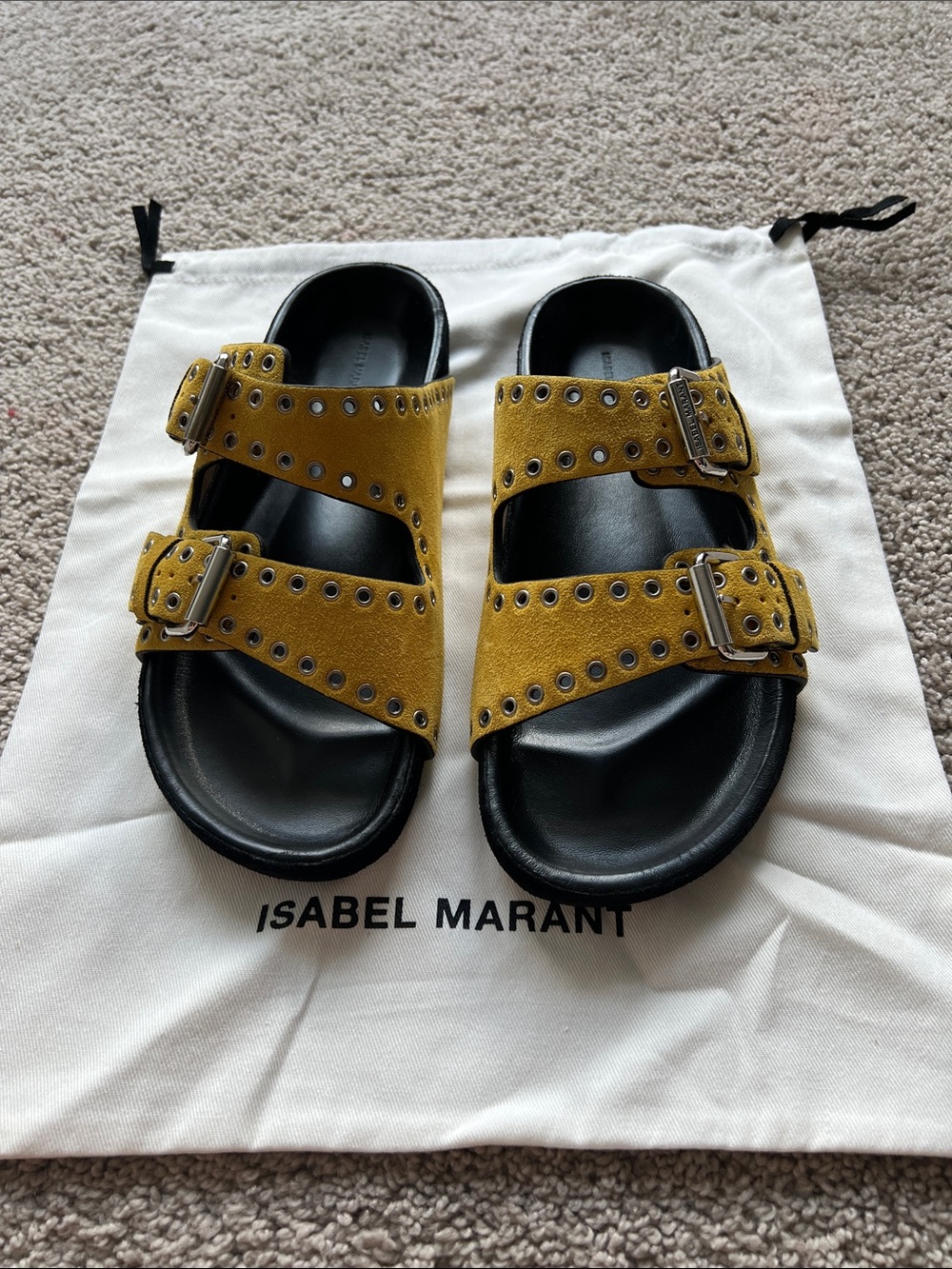 Isabel Marant Velvet Eyelets Sandals